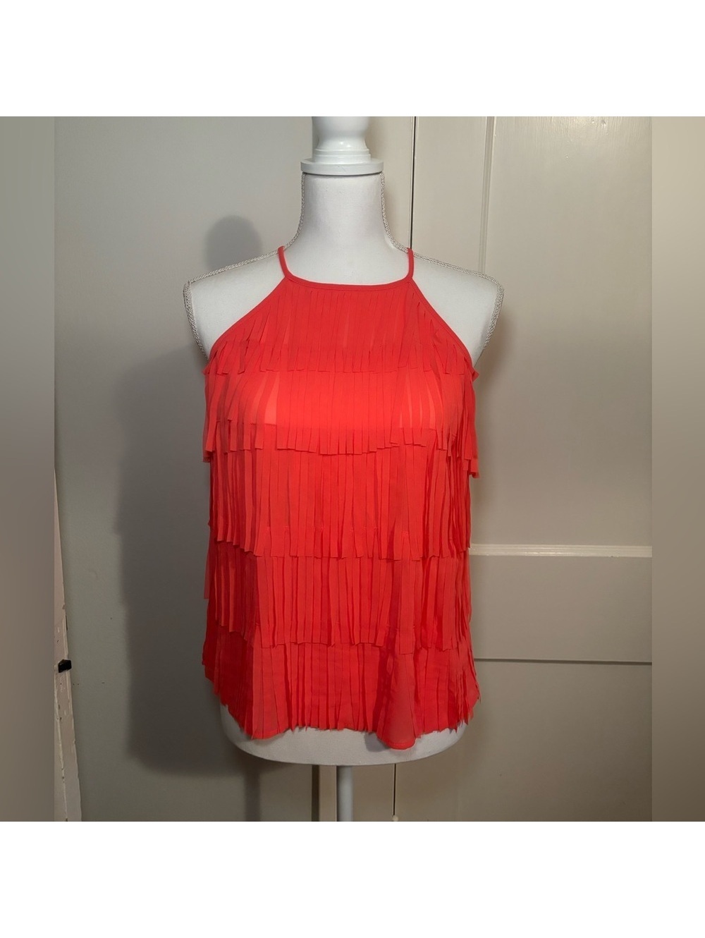 Fringe Red/Orange Halter top